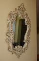 Vintage Syroco Rococo French Provincial Scrolls White Wood Wall Mantle Mirror Mirrors photo 2