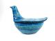 Bitossi Raymor Lidded Ceramic Pottery Bowl Bird Blue Mid Century Rimini Italy Mid-Century Modernism photo 3