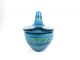 Bitossi Raymor Lidded Ceramic Pottery Bowl Bird Blue Mid Century Rimini Italy Mid-Century Modernism photo 4