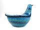 Bitossi Raymor Lidded Ceramic Pottery Bowl Bird Blue Mid Century Rimini Italy Mid-Century Modernism photo 5