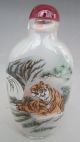 Chinese Folk Painting White Tiger Figure Handmade Collectibles Snuff Bottle Snuff Bottles photo 3