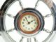Antique English Art Deco Ships Wheel Wind Up Chromed Clock Maritime Nautical Clocks photo 1