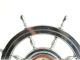 Antique English Art Deco Ships Wheel Wind Up Chromed Clock Maritime Nautical Clocks photo 2