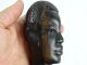 2 Vintage African Black Ebony Bust Carvings & Old Coin C1953 Five Shillings African photo 10