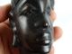2 Vintage African Black Ebony Bust Carvings & Old Coin C1953 Five Shillings African photo 6