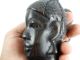 2 Vintage African Black Ebony Bust Carvings & Old Coin C1953 Five Shillings African photo 7