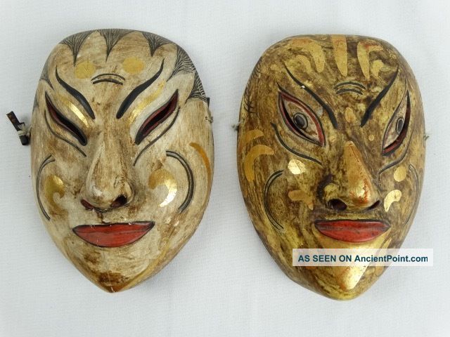 Old Javanese Wooden Masks Tupeng Sanskrit Hindu Performance Java Pacific Islands & Oceania photo