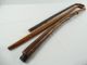 3 Antique Wooden Walking Sticks Inc Japanese With Applied Manuki And Etched Woodenware photo 1