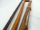3 Antique Wooden Walking Sticks Inc Japanese With Applied Manuki And Etched Woodenware photo 5