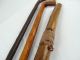 3 Antique Wooden Walking Sticks Inc Japanese With Applied Manuki And Etched Woodenware photo 6