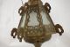 Antique Vintage Moroccan Hanging Candle Lantern Light Pierced Brass & Glass Chandeliers, Fixtures, Sconces photo 4