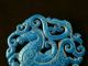 Chinese Blue Jade Horse/dragon 2faces Plaque Pendant Other Chinese Antiques photo 1