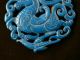 Chinese Blue Jade Horse/dragon 2faces Plaque Pendant Other Chinese Antiques photo 2