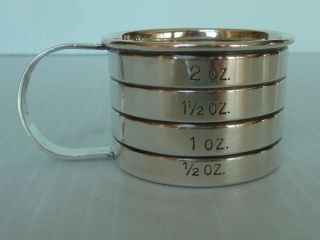 Wallace Sterling Bar Or Liquid Oz.  Measure Cup W/ Strap Handle photo