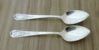 (2) Whiting Sterling Silver Serving Spoons,  Madam Jumel,  1908,  117.  7 Grams photo