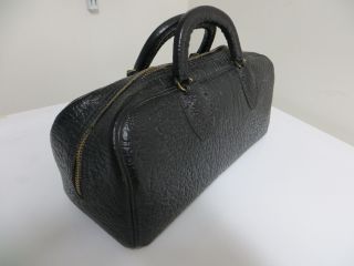 Vintage Black Leather Doctor Bag Schell Traveling Doctors Bag 