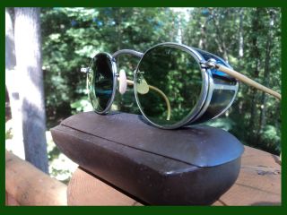 Vtg American Optical Ao Goggles Sunglasses Safety Glasses Motorcycle Steampunk photo