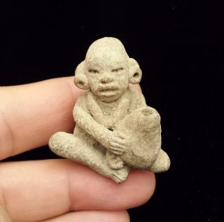 Ceramic Child Figurine - Mesoamerican Statue - Antique Pre Columbian Artifacts photo