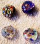 (4) Antique Stunning Floral Lampwork Goldstone Glass Ball Buttons Self Shank A Buttons photo 1