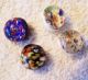(4) Antique Stunning Floral Lampwork Goldstone Glass Ball Buttons Self Shank A Buttons photo 3