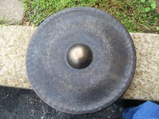 Antique 19in Chinese Bronze Gong 19c 8 1/2 Lbs Temple/pagoda photo