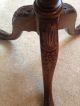 Antique English Folding Carved Oak Pedestal Coffee Table 1900-1950 photo 8