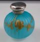 Antique Webb Mother Of Pearl Satin Art Glass Miniature Perfume With Sterling Lid Perfume Bottles photo 1