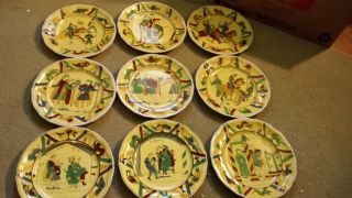Luncheon Plates Depicting The Bayuex Tapestry And The Battle Of Hastings photo
