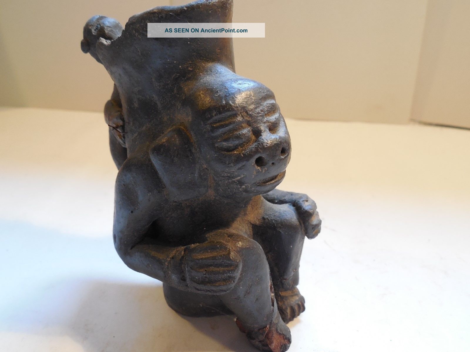 Costa Rica Monkey Vessel Pre - Columbian Pottery Archaic Ancient Artifact Mayan Nr The Americas photo