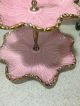 Vintage Retro California Pottery 2 - Tier Pink Gold Serving Appetizer Tray Mid-Century Modernism photo 2