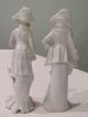 2 Bisque Porcelain French Victorian General Colonial Men Figurines Floral Pink Figurines photo 1