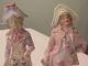 2 Bisque Porcelain French Victorian General Colonial Men Figurines Floral Pink Figurines photo 3