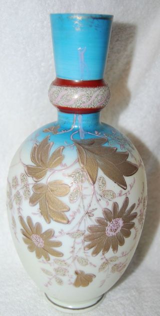 Bristol Glass Hand Painted Vase - - photo