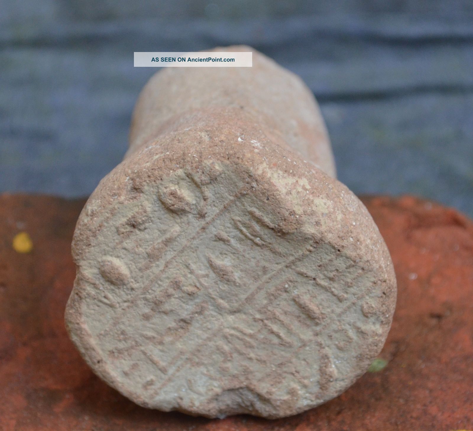 Authentic Egypht Terra Cotta Cone With Hieroglyphs,  18de Dynastie Egyptian photo