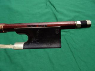 Old Violin Bow Robert Hoyer Nickel Silver & Ebony Pernambuco 57.  5 G C.  1920 photo
