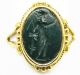 Ancient Roman Heliotrope Intaglio Sol Invictus 3rd Century Ad 14k Gold Ring Roman photo 1