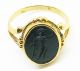 Ancient Roman Heliotrope Intaglio Sol Invictus 3rd Century Ad 14k Gold Ring Roman photo 3