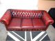 Vintage Luxury Leather Chesterfield 3 Seater Living Room Sofa In Oxblood Red 1900-1950 photo 10