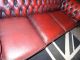 Vintage Luxury Leather Chesterfield 3 Seater Living Room Sofa In Oxblood Red 1900-1950 photo 11