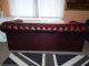 Vintage Luxury Leather Chesterfield 3 Seater Living Room Sofa In Oxblood Red 1900-1950 photo 7