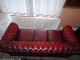 Vintage Luxury Leather Chesterfield 3 Seater Living Room Sofa In Oxblood Red 1900-1950 photo 8