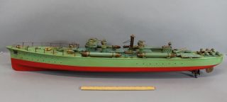 Vintage 42 In Wwii Navy Destroyer Ship,  Battery Tmy Motors,  Pond Model photo