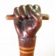 Antique Nautical Carved Wood Fist W/baton Folk Art Cane - Inlaid Shaft - Greatdetail Other Maritime Antiques photo 5