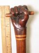 Antique Nautical Carved Wood Fist W/baton Folk Art Cane - Inlaid Shaft - Greatdetail Other Maritime Antiques photo 6