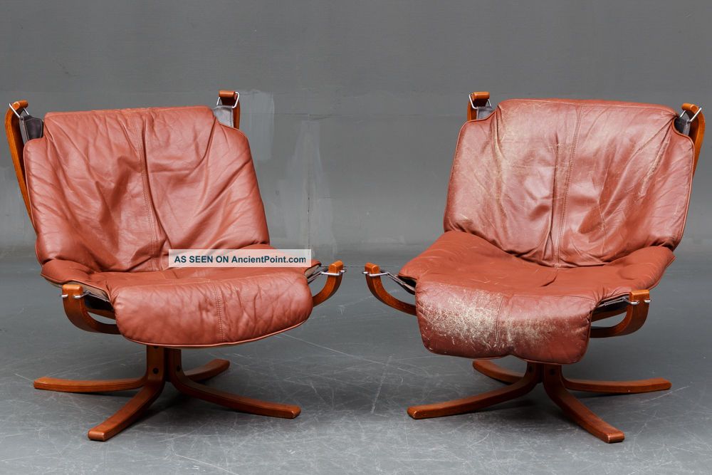 Vintage Falcon Leather Low Back Chair By Sigurd Resell - Retro - Model 1900-1950 photo