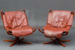 Vintage Falcon Leather Low Back Chair By Sigurd Resell - Retro - Model photo