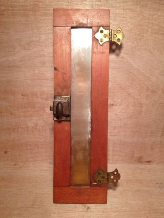 Antique Primitive Cabinet / Cupboard Wood & Glass Door With Hardware / Latch photo