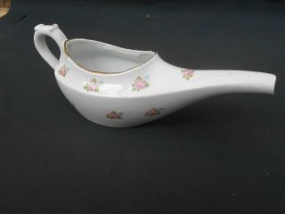 Early 20th C.  Long Spout Pink Rose Invalid Feeder/feeding Cup photo