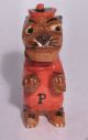 Vtg Anri Italy Wood Carved Tiger College Mascot Princeton University Football P Carved Figures photo 5