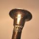 Antique Vtg French Child ' S Toy Solid Brass Trumpet 3 - Valve Nickel - Tin Horn Mini Brass photo 3